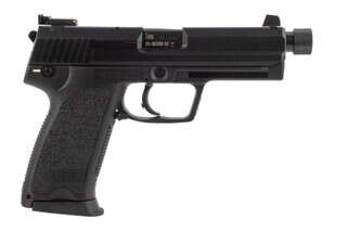 HK USP Tactical 45 ACP pistol features a 5 inch threaded barrel